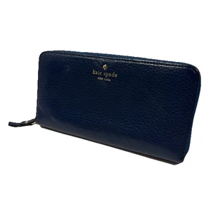Kate Spade New York Continental Zip-Around Geldbörse Navy Blau Leder - Bild 1 von 8