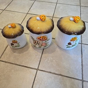 Vintage Sears Rehbock 3er Set Merry Mushroom Kanister/Keksdose 1978. Neuwertig - Bild 1 von 19