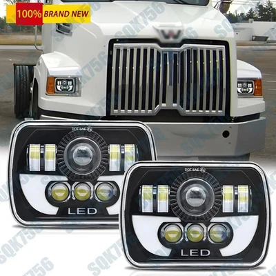 Faro rectangular LED HI/LO 2012-23 para camioneta Western Star 4700SB 2 piezas 120 W 7x6 Foto 1 de 4