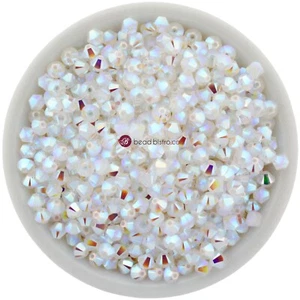 Preciosa Bicones Ópalo Blanco AB2X 3mm, 4mm, 6mm Cristal Bicones - Imagen 1 de 2