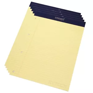 10 x A4 Yellow Legal Pads Feint Ruled Punched Paper Memo Book Notepad Visual Aid - Picture 1 of 3