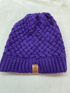 Alpine Kiss Girls Purple Knit Beanie One Size - Picture 1 of 5