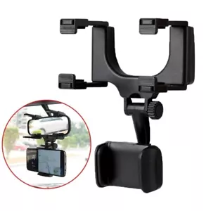 Car Phone Holder Astern Rearview Mirror Navigation Dashcam Fixed Clip Rotatable - Picture 1 of 9