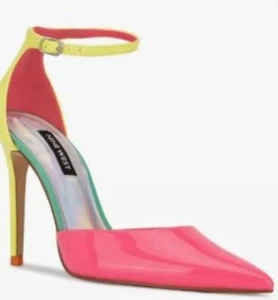 Nine West Größe 8 Stylist klassisch spitz zulaufend Schnalle Knöchelriemen mehrfarbig - Bild 1 von 10