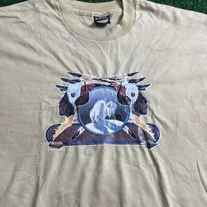 Vintage 80's Single Stitch Aztec Themed By R Massa T-Shirt Beige Size XL Read - Picture 1 of 13
