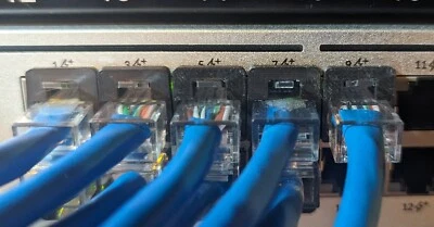 Network Switch Link Light Covers, 48 Narrow Wall RJ45, 2 SFP, Black, 3D Printed - Image 1 of 4