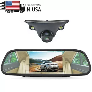 5" LCD Car Rear View Backup Mirror Monitor IR Backup Camera Waterproof System - Picture 1 of 12