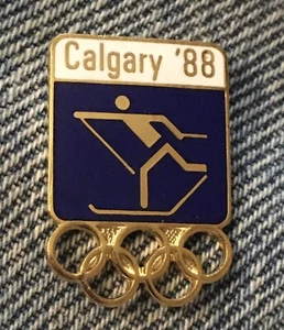 Spilla pittogramma olimpico Cross Country ~ 1988 Calgary, Canada ~ di HoHo NYC - Foto 1 di 5
