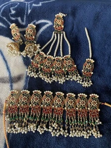 Pakistani/ Indian Multi stone Jewelry Set - Picture 1 of 6