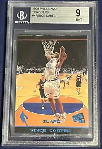 1998 Press Pass 🏀 VINCE CARTER RC 🏀 #4 Blue Foil Torquers Parallel 🏀 BGS 9 - Picture 1 of 2