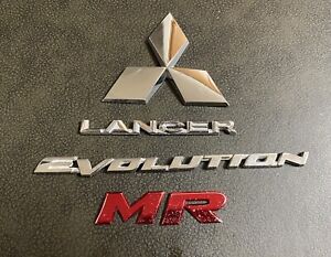 2008-2015 Mitsubishi lancer Evolution evo x oem trunk emblem logo badge set MR