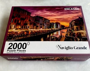 2000 Piece Puzzle Large Jigsaw Naviglio Grande Milan  Encased Italy Canal - Picture 1 of 3