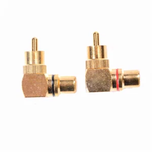 2pcs 90 Degree Adapters Brass RCA Right Angle Gold Plated Connector Plug H.h7 - Picture 1 of 6