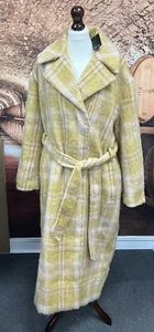 Nasty Gal Damen Plus flauschige Wollmischung Morgenmantel Mäntel Größe 18 gelb NEU Etikett - Bild 1 von 21