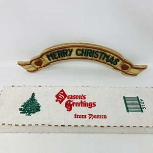 Homco MERRY CHRISTMAS Plastic Banner Sign 15 inches nice shape wall hanging - Picture 1 of 7