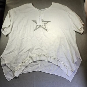 NWT Kaktus Made In Italy Linen Oversized Top Size 3XL - Picture 1 of 14