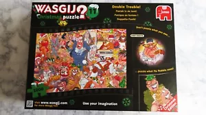 Rare! Jumbo WASGIJ 1000 Pc. Christmas Puzzle #11 Double Trouble! Finish Picture - Picture 1 of 12