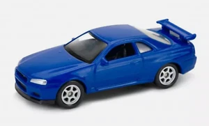 Coche modelo de juguete Welly Diecast NISSAN SKYLINE GT-R (R34) escala 3 pulgadas (7 cm) - Imagen 1 de 2