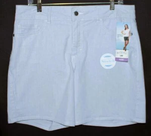 Riders by Lee slender stretch denim shorts white/blue 14 5 pocket 8" inseam - Picture 1 of 9