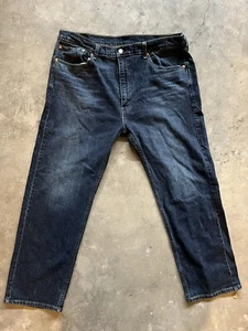 Levis 505 Regular Fit Straight Leg Mens Jeans Dark Wash Size 40x30 - Picture 1 of 3