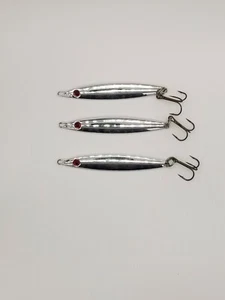 Mackerel spinners pike silver minnow lures 3PACK 30,40and 60g sea fishing tackle - Picture 1 of 13