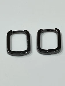 EARRINGS - Buckle Black 925 Sterling Silver by Charm Heaven NEW - Picture 1 of 2