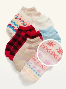 Old Navy Kid Youth Girls Winter Christmas Printed Ankle Socks 6-Pack Size S M L - Picture 1 of 1