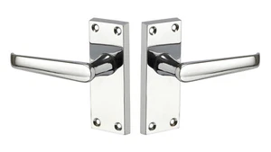 Innen Chrom Türgriffe auf Backplate - polierte Chrom Türgriffe - Bild 1 von 9