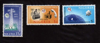 NIGERIA - 1965 Sc# 175-77 - International Telecommunications - Image 1 of 2