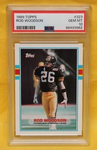 1989 TOPPS # 323 Rod Woodson RC PSA 10 GEM MT # 88493962  PITTSBURGH STEELERS !! - Picture 1 of 2
