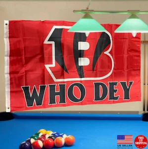 Cincinnati Bengals Logo Flag 3 x 5 Banner Man Cave Flags 3x5 Who Dey Garage - Picture 1 of 5