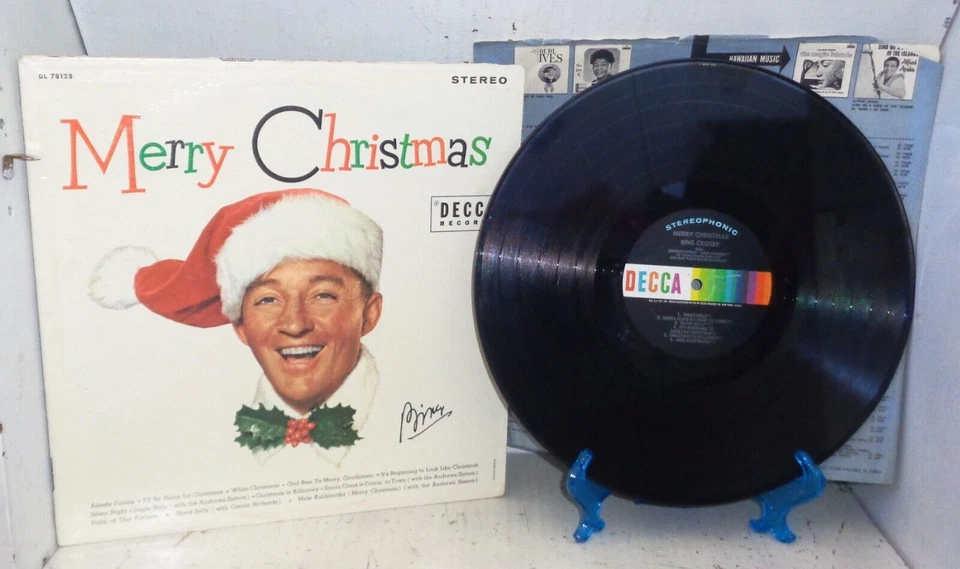 Merry Christmas Bing Crosby Decca Records Vintage 1955 LP Record DL 78128 - Image 1 of 4