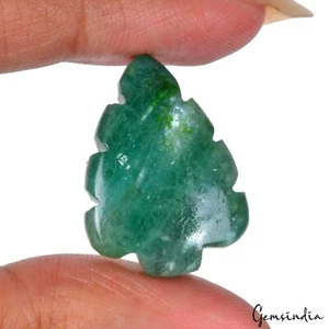 Certified 20 Cts Natural Untreated Green Emerald Leaf Pear Hand Carved Fancy Gem - Picture 1 of 6