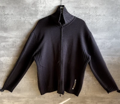 Suéter deportivo Pal Zileri vintage de los años 90 tejido negro mezcla de lana cremallera completa talla XL Foto 1 de 4