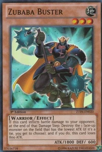 YUGIOH HOLO CARD ZUBABA BUSTER ZTIN-EN020 1ST EDITION - Picture 1 of 1