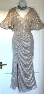 RIVER ISLAND SHIMMERING SEQUINS EVENING MIID PARTY DRESS SIZE 20 - Picture 1 of 7