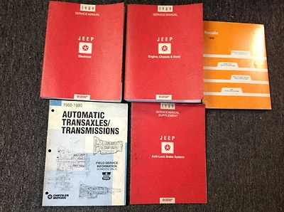 1989 JEEP WRANGLER Cherokee Wagoneer Service Shop Repair Manual Set W SUPPLEMENT Foto 1 de 4