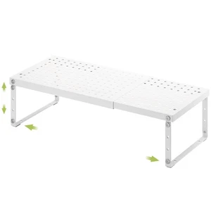 Expandable Cabinet Organizer Shelf With Adjustable Height, Stackable Kitchen ... - Picture 1 of 7