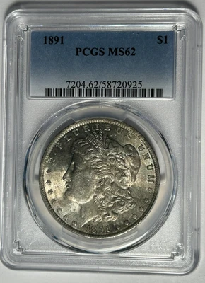 1891 MORGAN DOLLAR PCGS MS 62 - Image 1 of 4