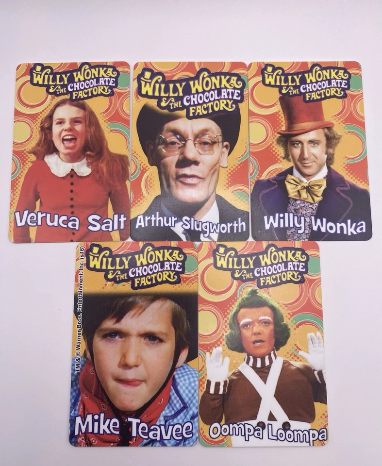 Willy Wonka Máquina Arcade Empujadora de Monedas Juego de 5 Cartas de Personaje Foto 1 de 1
