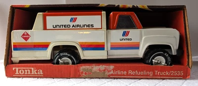 Vintage 1980 Tonka United Airlines Caminhão-tanque de Reabastecimento #2535 Decalques Caixa +Tempo - Imagem 1 de 4
