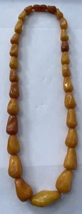 COLLAR ANTIGUO VINTAGE DE CUENTAS CARAMELO YEMA DE HUEVO ÁMBAR BÁLTICO NATURAL 71 Gr - Imagen 1 de 18