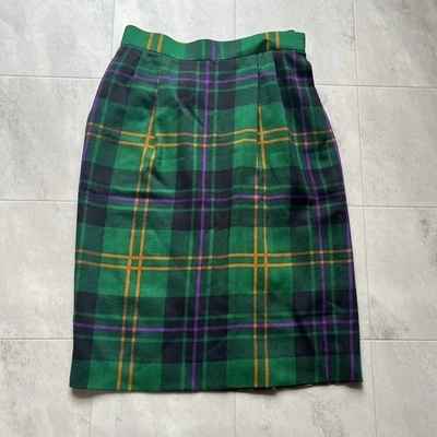 Falda Yves Saint Laurent YSL Cuadros Tartán Mediana Largo Talla 36 Lana 2Y1886 Foto 1 de 4