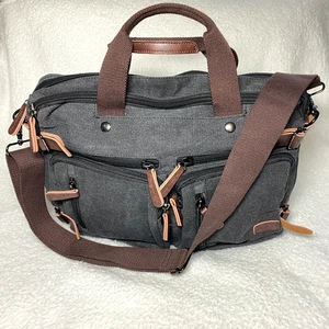 Baosha Convertible Briefcase Backpack 17" Laptop Bag Case Black-Gray Wash New - Picture 1 of 22