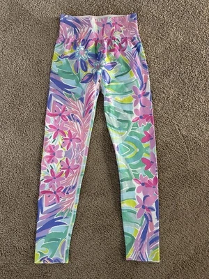 Vibrant Floral Leggings W/Butt Scrunching;Size Small - Image 1 of 4