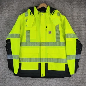 Carhartt XL Class 3 Type R High Visibility Waterproof Insulated Work Coat Jacket - Picture 1 of 16