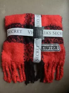 NWT VS Winter Angel Collection Scarlet & Black Check Scarf - Picture 1 of 9