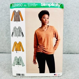 Simplicity 8950 Plus Size Tops Pullover V Neck Misses Sz 14 22 Sewing Pattern - Picture 1 of 4