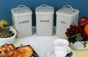 WILLIAMS-SONOMA RETRO CANISTERS (3) – NIB – TRIED AND TRUE, JUST FOR YOU! - Picture 1 of 7