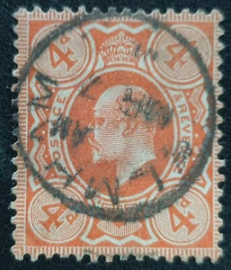 GB KEVII SG239 4d. brown-orange used stamp /S3368/ - Picture 1 of 2
